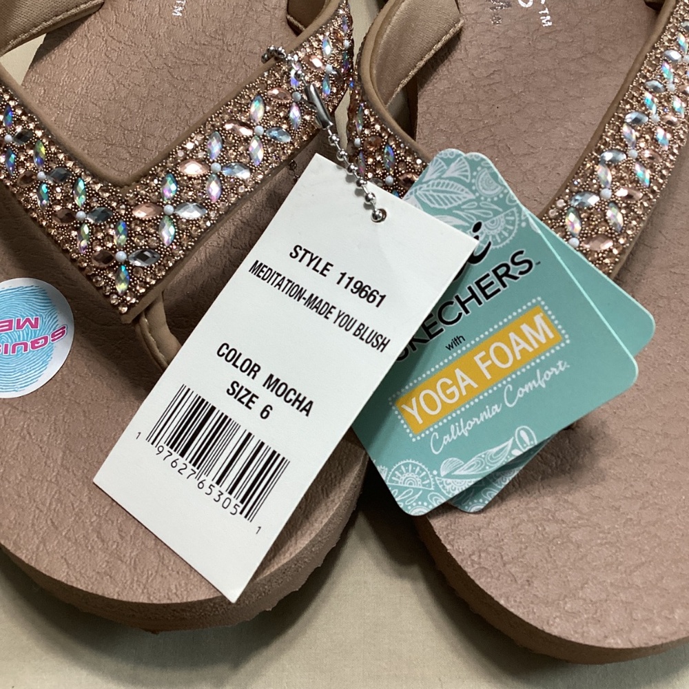 NWT Skechers Cali Meditation Made You Blush flip flop - Picture 11 of 14